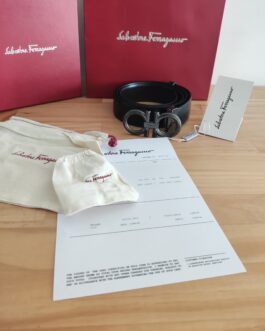 Salvatore Ferragamo pasek firmowy, skóra naturalna, Włochy