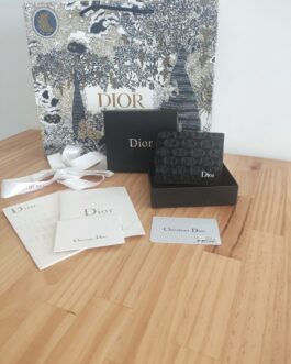 Dior portmonetka Czarny portfel męski, skóra