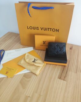 Louis Vuitton portmonetka Czarny portfel męski skóra