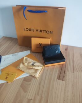 Louis Vuitton portmonetka Czarny portfel męski skóra