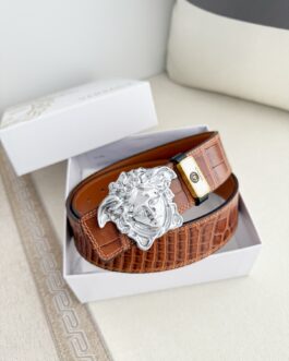 Pasek firmowy męski, damski, skóra Versace