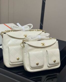 Torebka plecak damska elegancka Chanel, skóra