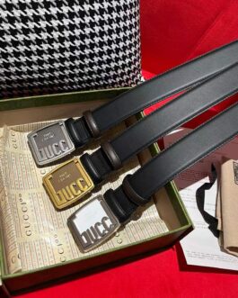 Pasek firmowy męski, damski, skóra Gucci
