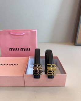 Pasek firmowy damski, skóra Miu Miu