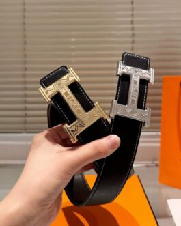 Pasek firmowy damski, skóra Hermes