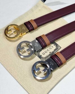 Pasek firmowy damski, skóra Gucci