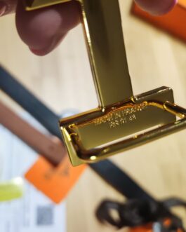 Pasek firmowy dwustronny męski, damski, skóra Hermes od reki