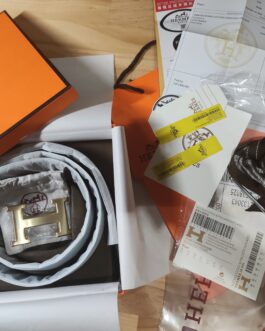 Pasek firmowy męski, damski, skóra Hermes