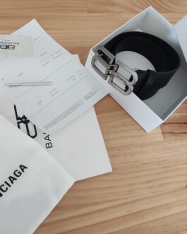 Pasek firmowy męski, damski, skóra Balenciaga