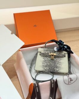 Torebka damska elegancka Hermes Kelly mini, skora