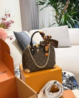 Torebka damska elegancka Louis Vuitton Alma trunk, skora