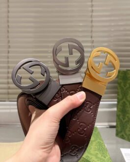 Pasek firmowy męski, damski, skóra Gucci