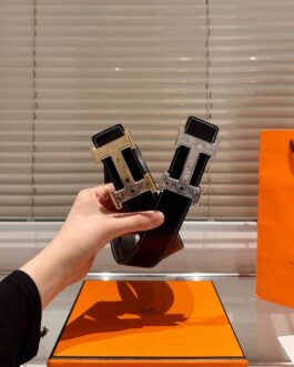 Pasek firmowy męski, damski, skóra Hermes