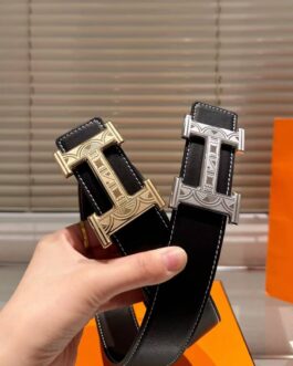 Pasek firmowy męski, damski, skóra Hermes