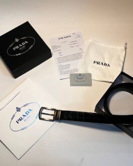 Prada Pasek firmowy męski, damski, skóra