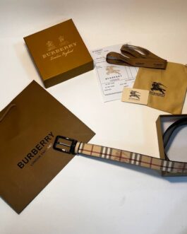 Pasek firmowy męski, damski, skóra Burberry