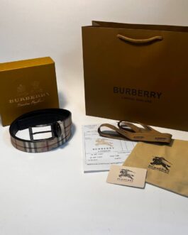 Pasek firmowy męski, damski, skóra Burberry