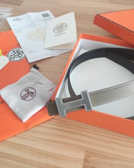 Pasek firmowy dwustronny damski, skóra Hermes