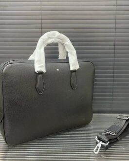 Skorzana męska torba aktówka Mont Blanc, skóra