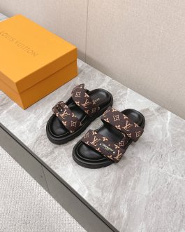 Louis Vuitton Buty, sandaly klapki, skora