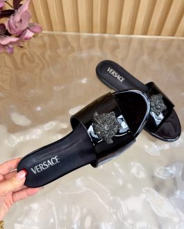 Versace Buty, sandaly klapki, skora