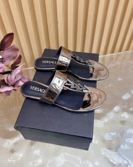 Versace Buty, sandaly klapki, skora