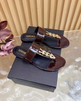 Versace Buty, sandaly klapki, skora