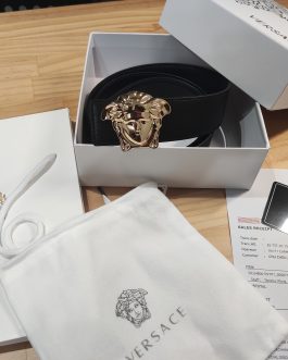 Pasek dwustronny damski, meski, skóra Versace od reki