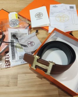 Pasek firmowy męski, damski, skóra Hermes