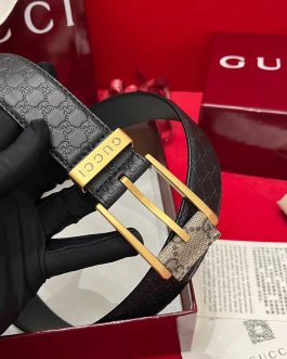 Pasek firmowy męski, damski, skóra Gucci