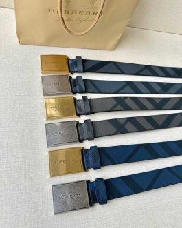 Pasek firmowy męski, damski, skóra Burberry