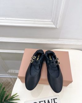 Miu Miu mokasyny półbuty damskie baleriny Loafersy, skóra