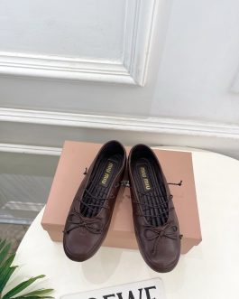 Miu Miu mokasyny półbuty damskie baleriny Loafersy, skóra