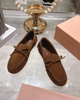 Miu Miu mokasyny półbuty damskie baleriny Loafersy, skóra