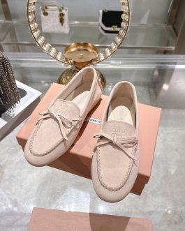 Miu Miu mokasyny półbuty damskie baleriny Loafersy, skóra