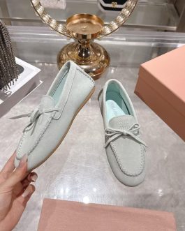 Miu Miu mokasyny półbuty damskie baleriny Loafersy, skóra