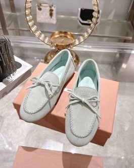 Miu Miu mokasyny półbuty damskie baleriny Loafersy, skóra