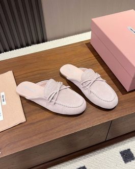 Miu Miu mokasyny półbuty damskie baleriny Loafersy, skóra