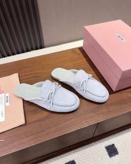 Miu Miu mokasyny półbuty damskie baleriny Loafersy, skóra