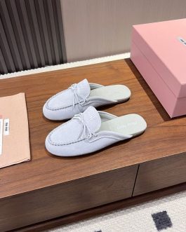 Miu Miu mokasyny półbuty damskie baleriny Loafersy, skóra