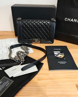 Torebka damska elegancka Chanel Lee Boy, skora