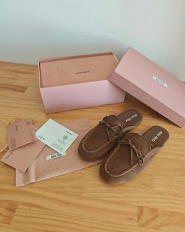 Miu Miu mokasyny, espadryle baleriny, skora